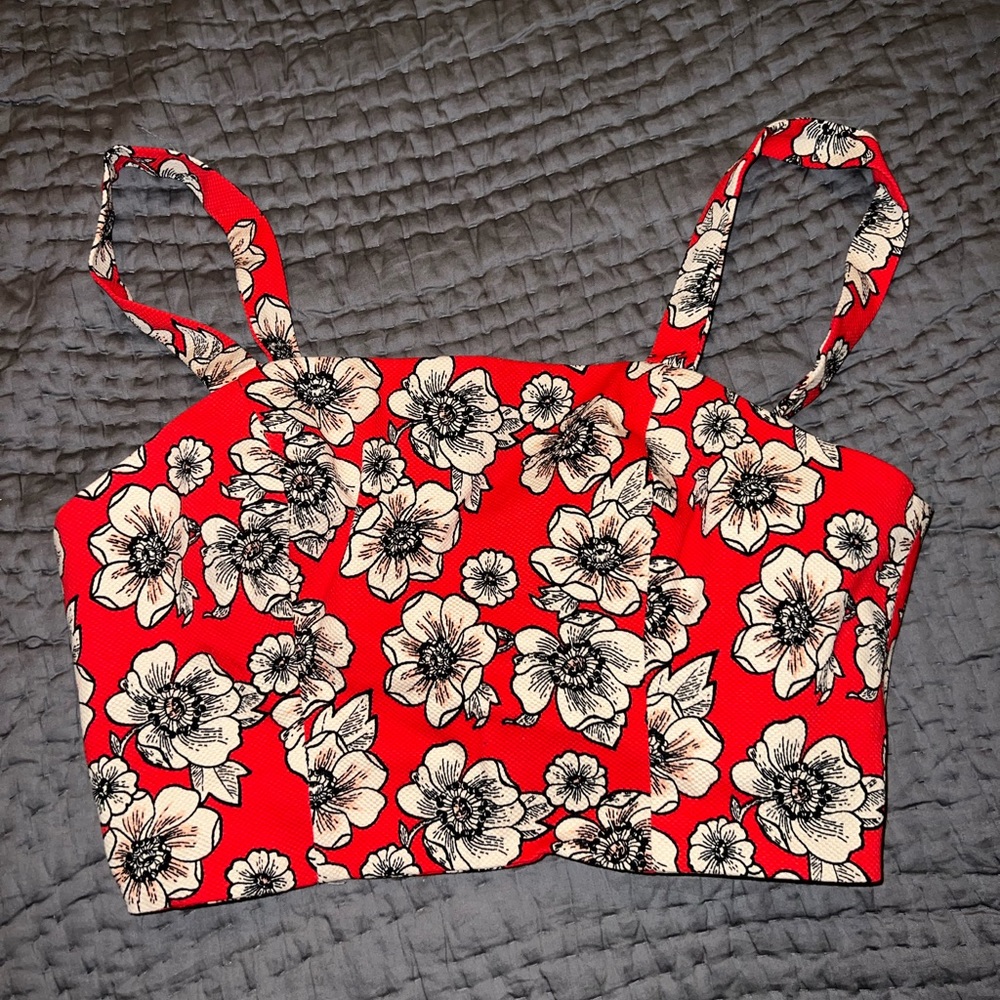 F21 Floral Crop Top
